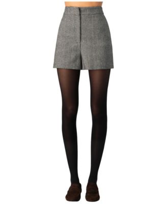 Women's High-Waisted Boucl&eacute; Shorts with Metallic Fleck, 13.5" Inseam