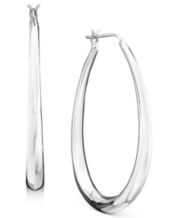 Macy's Straight-Edge Thick Hoop Earrings in Sterling Silver - Macy's