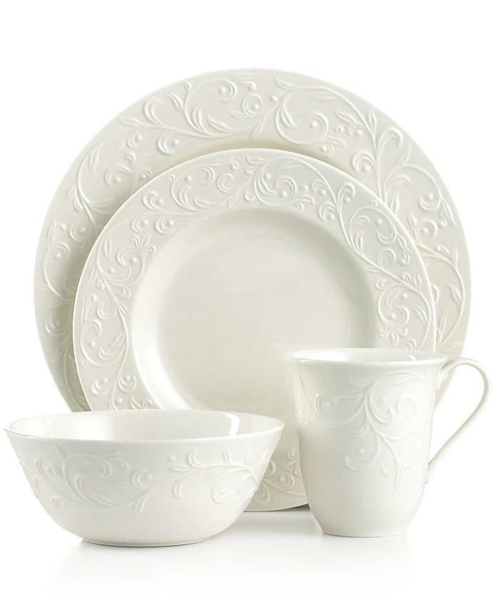 Lenox opal innocence carved 20 piece dinnerware set sales