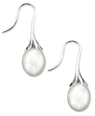 Macy's - Cultured Freshwater Pearl Drop Earrings 14k Yellow Gold, 14K White Gold or 14K Rose Gold