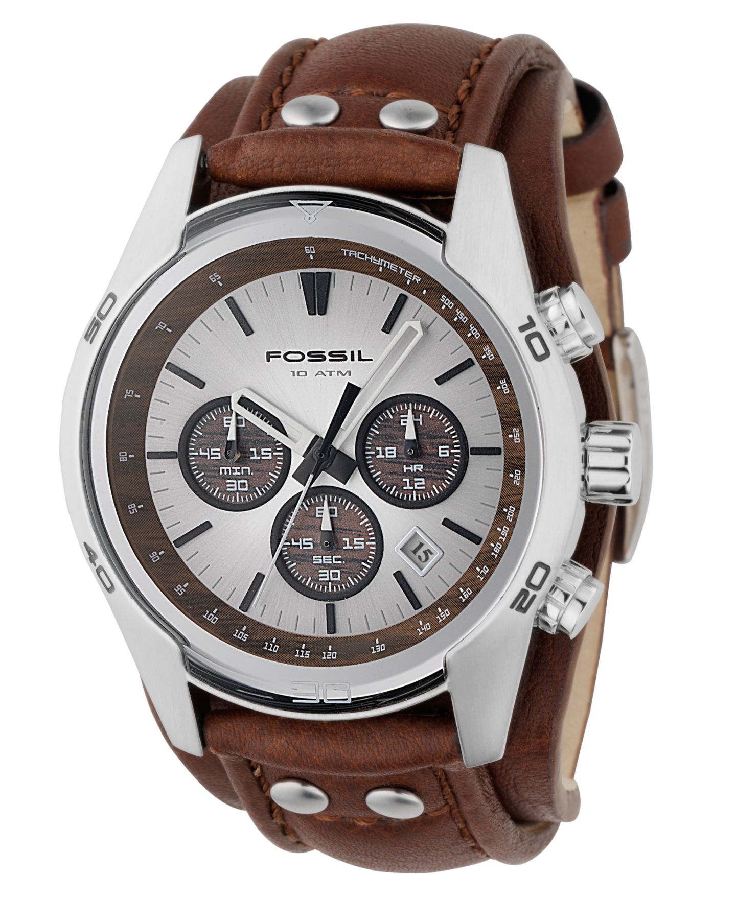 Мужские часы Fossil Decker Brown Leather Strap Watch CH2565 — фото 1