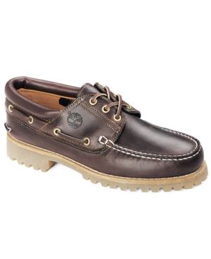 Shop Timberland Men's Traditional Hand-sewn Moc-toe Oxfords From Finish Line In Burgundy