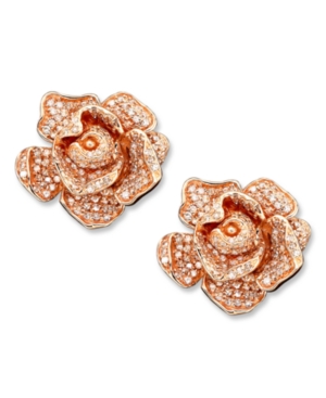 image of Pave Rose by Effy Diamond Flower (1-1/3 ct. t.w.) in 14k Rose Gold