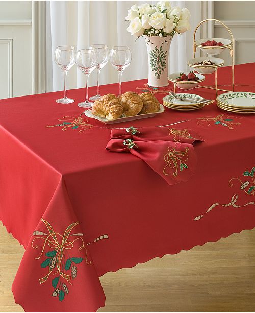 Lenox Holiday Nouveau Cutwork 60" x 102" Tablecloth Table Linens
