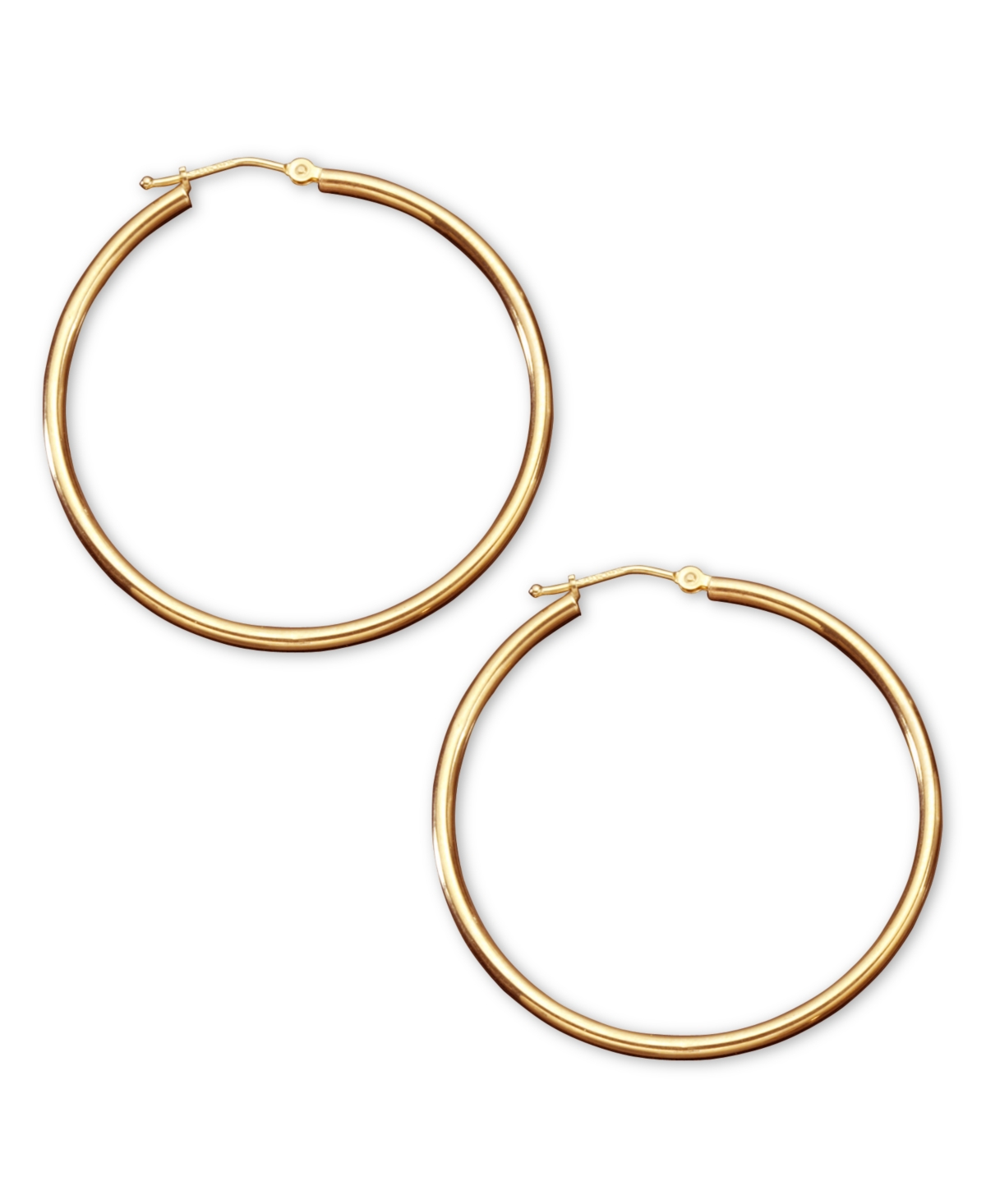 Macy's 14k Gold Hoop Earrings, 40mm In Yellow Gold