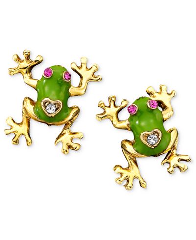 Betsey Johnson Frog Stud Earrings - Jewelry & Watches - Macy's