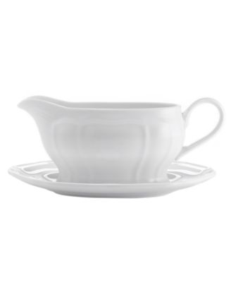 Mikasa - "Antique White" Gravy Boat with Tray