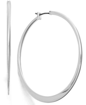 Medium Thin Hoop Earrings, 2" 