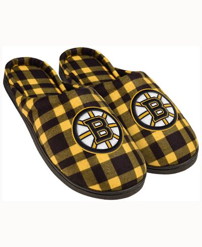 Forever Collectibles Boston Bruins Flannel Slide Slippers