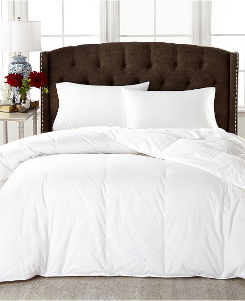 lauren ralph lauren medium weight white down full/queen comforter