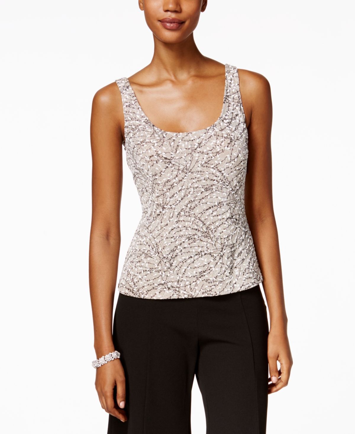 Alex Evenings Petite Jacket And Top Set In Neutral