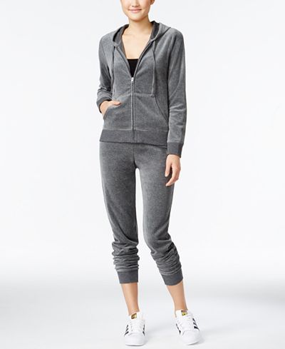 Hippie Rose Juniors' Velour Hoodie & Jogger Pants