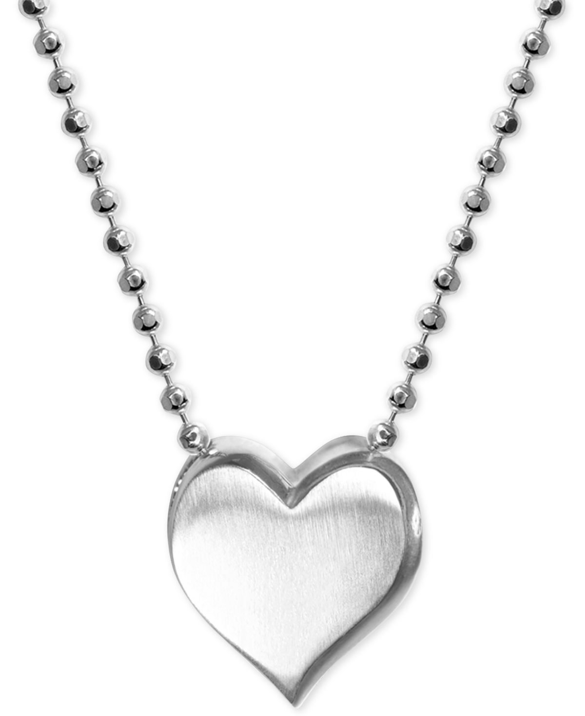 Heart Pendant Necklace in Sterling Silver - Silver
