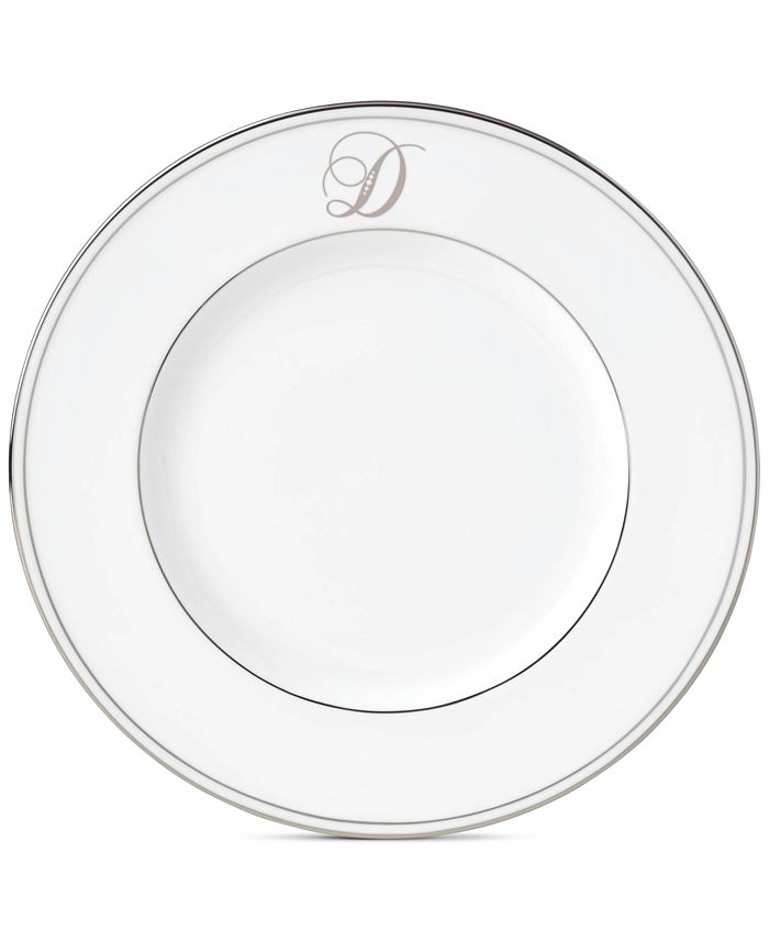 Lenox Federal Platinum Monogram Accent Plate, Script Letters Macy's