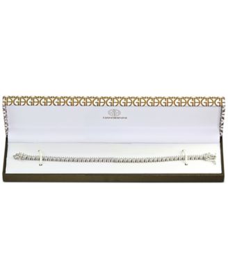 Cubic Zirconia Boxed Tennis Bracelet in 18k Rose Gold-Plated, 18k Yellow Gold-Plated Sterling Silver