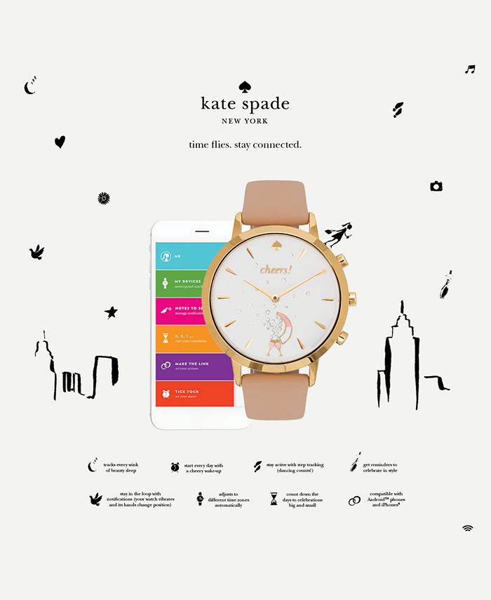 kate spade new york Women s Metro Grand Black Leather Strap Hybrid