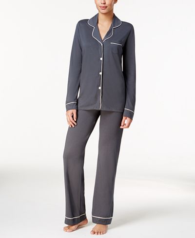 Cosabella Bella Satin-Trim Long-Sleeve Pajama Set AMORE9641