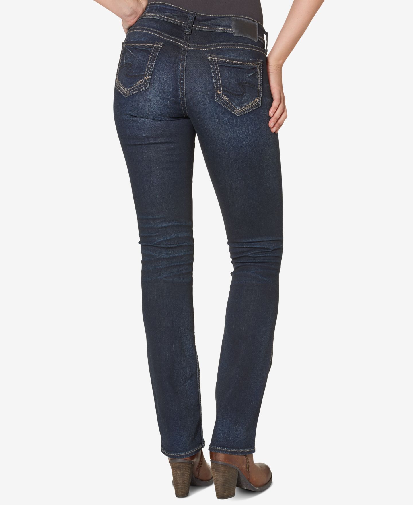Женские джинсы Silver Jeans Co. Suki Mid Rise Curvy Slim Bootcut, цвет: Индиго — фото 2