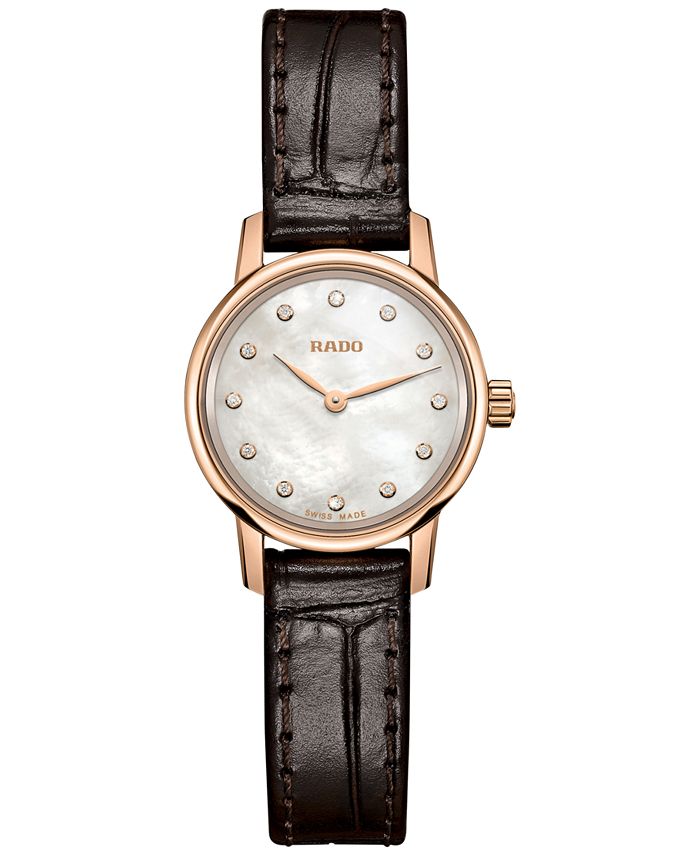 Rado Women's Swiss Coupole Classic Diamond Accent Dark Brown Leather