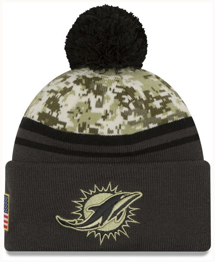 New Era Men's Miami Dolphins Salute to Service Official Pom Knit