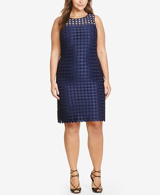 Lauren Ralph Lauren Geometric Lace Sheath Dress (Regular 