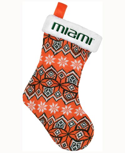 Forever Collectibles Miami Hurricanes Ugly Sweater Knit Team Stocking