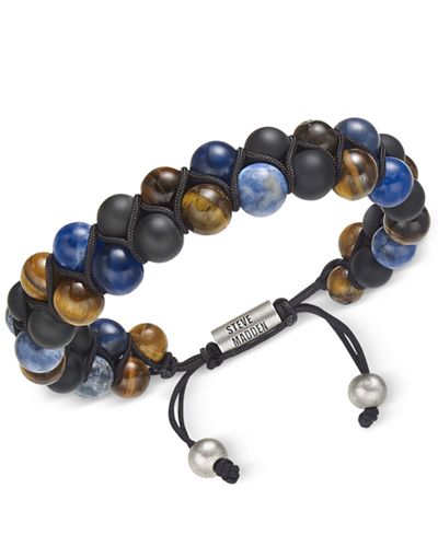 Steve Madden Men's Multi-Colored 2-Strand Bracelet