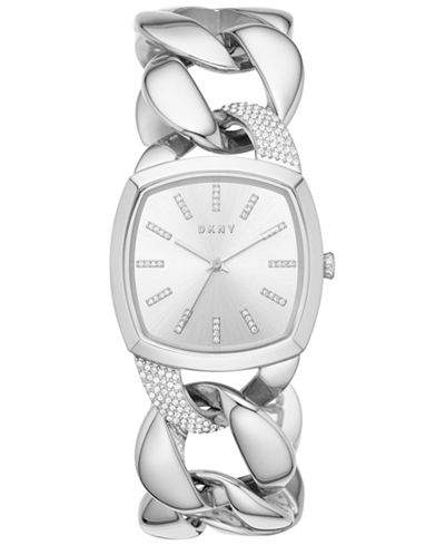 DKNY Women's Chanin Crystal Stainless Steel Chain Bracelet Watch 32mm NY2569