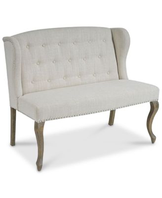 Noble House - Coalton Wingback Button-Tufted Fabric Loveseat, Direct Ship