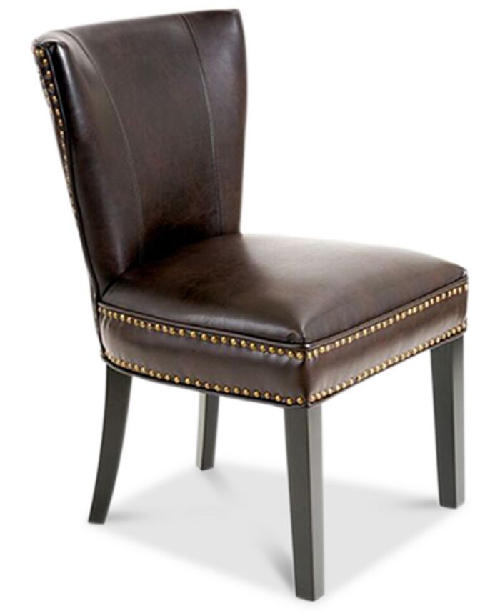 Noble House - Walman Leather Accent Dining Chair, Direct Ship