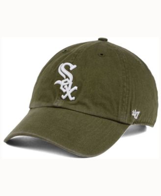 olive white sox hat