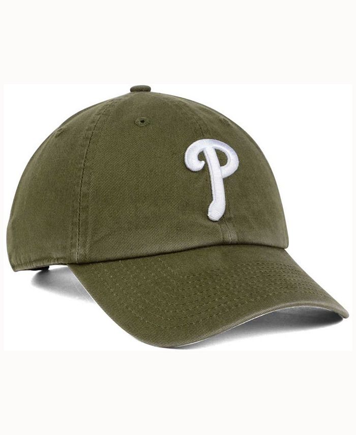 '47 Brand Philadelphia Phillies Olive White CLEAN UP Cap - Macy's