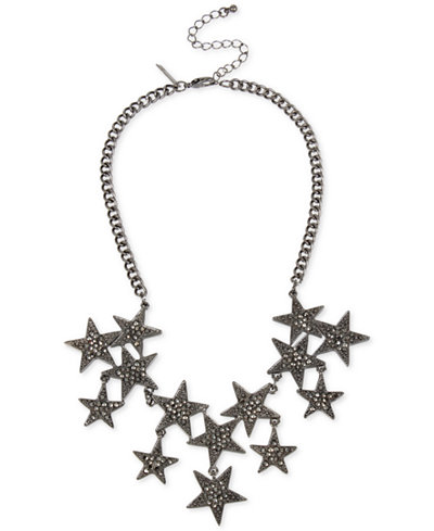 INC International Concepts Hematite-Tone Pavé Star Collar Necklace, Only at Macy's