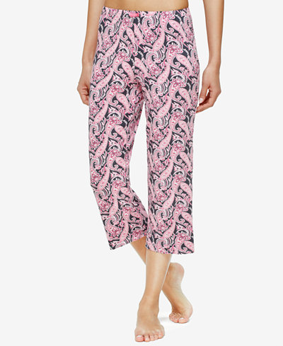 Ellen Tracy Printed Knit Cropped Pajama Pants