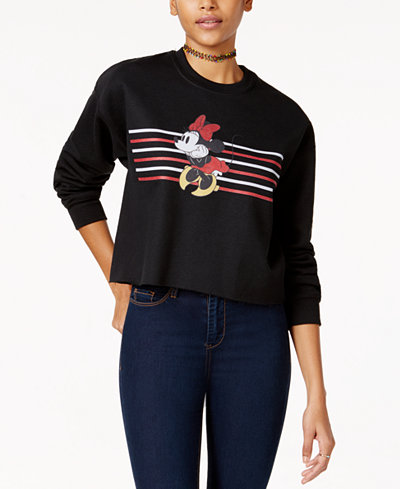 Disney Juniors' Minnie Mouse Cropped Graphic Sweatshirt