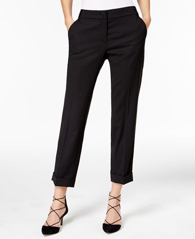 Weekend Max Mara Visone Wool-Blend Cropped Pants