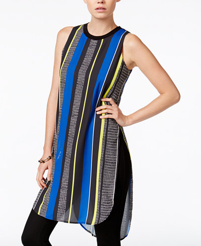 Bar III Sleeveless Striped Tunic, Only at Macy's