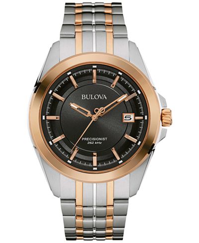 Bulova Men's Precisionist Two-Tone Stainless Steel Bracelet Watch 43mm 98B268