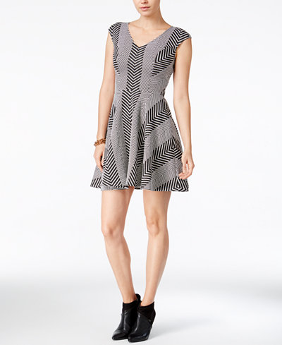 Bar III Textured Fit & Flare Dress, Only at Macy's