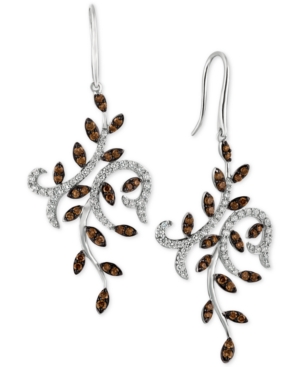 image of Le Vian Chocolatier Diamond Vine Drop Earrings (1-1/2 ct. t.w.) in 14k White Gold