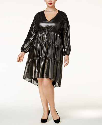 Melissa McCarthy Seven7 Trendy Plus Size Metallic Shift Dress