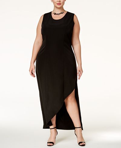 Standards and Practices Trendy Plus Size Asymmetrical Sheath Dress
