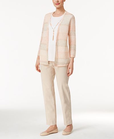 Alfred Dunner Layered-Look Top & Pull-On Pants
