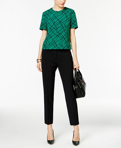 Anne Klein Printed Top & Skinny Stretch Pants