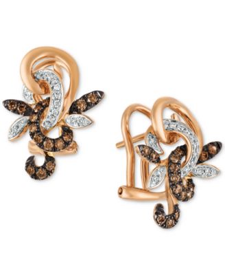 Le Vian - Diamond Flower Drop Earrings (1/3 ct. t.w.) in 14k Rose Gold