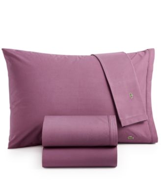 lacoste solid cotton percale king sheet set