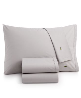 lacoste solid cotton percale king sheet set