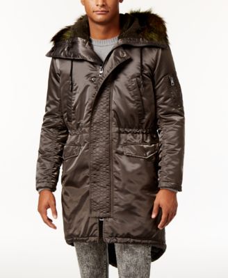 guess parka with faux fur hood