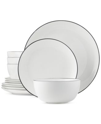 Hotel Collection - Black Line 12-Piece Dinnerware Set