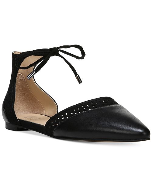 Franco Sarto Shirley Pointed-Toe Ankle Tie Flats & Reviews - Flats ...